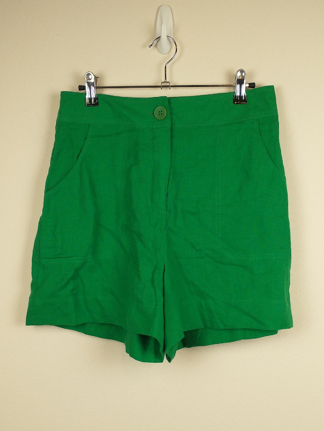 New Eres Correct Shorts Womens 40 Us 8 Green Linen
